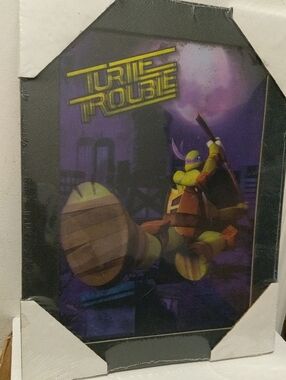 2012 Turtle Trouble 3D Teenage Mutant Ninja Turtle Wall Art Collectable  10X13"